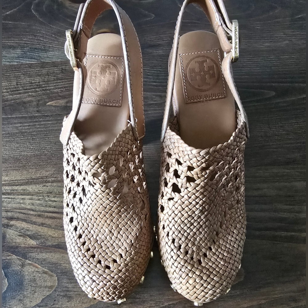 Tory Burch Women's Woven Tan Loafers